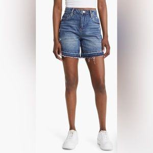 Blank NYC The Warren Release Hem Denim Shorts Size 24 NWT